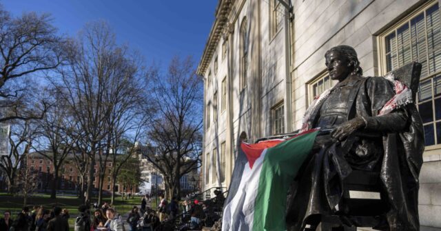 Protesters Remove American Flag, Raise Palestinian Flag in Harvard Yard